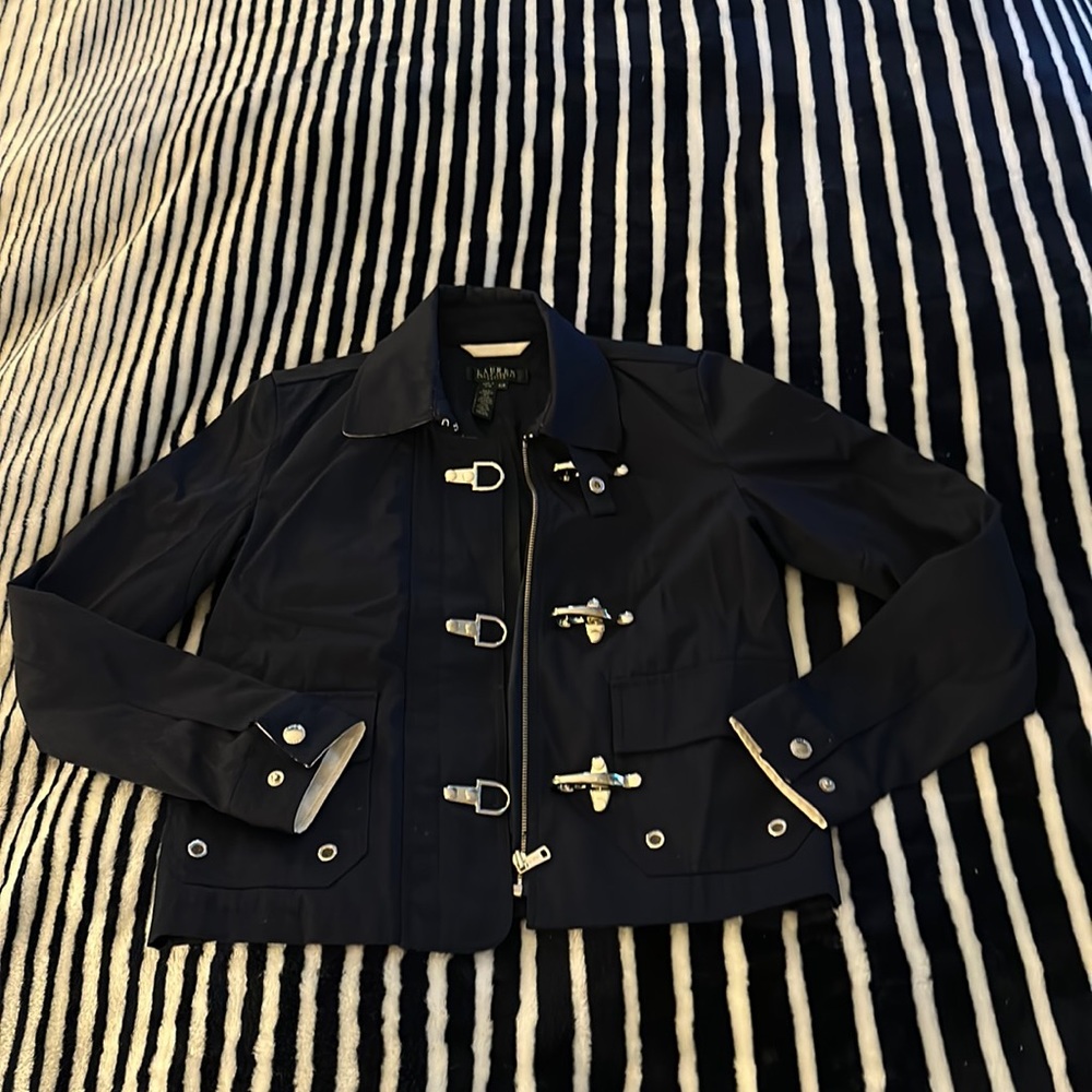 Ralph Lauren Raincoat Jacket Navy Petite P